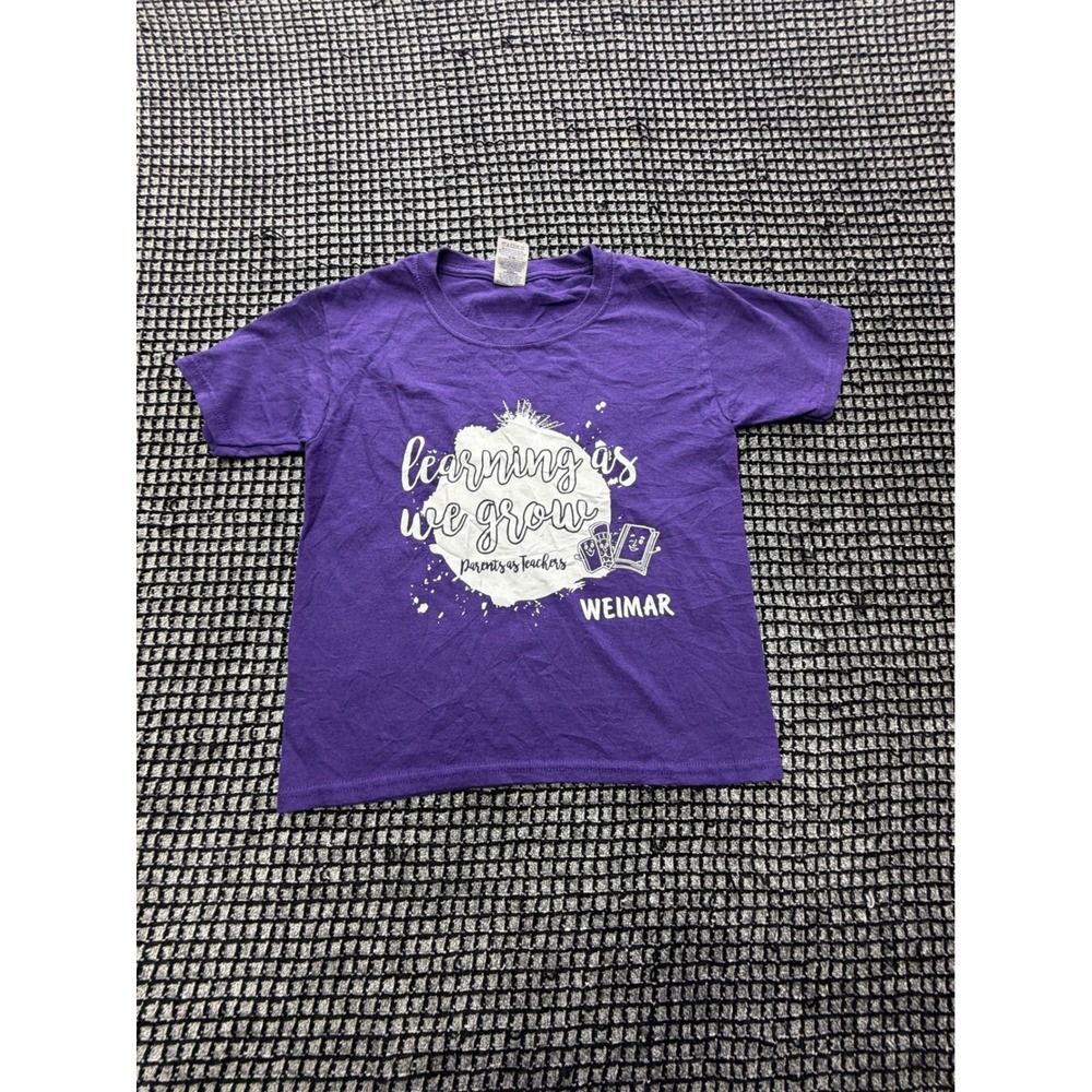 Jerzees T-Shirt Youth Small Purple Learning As We Grow Graphic Tee